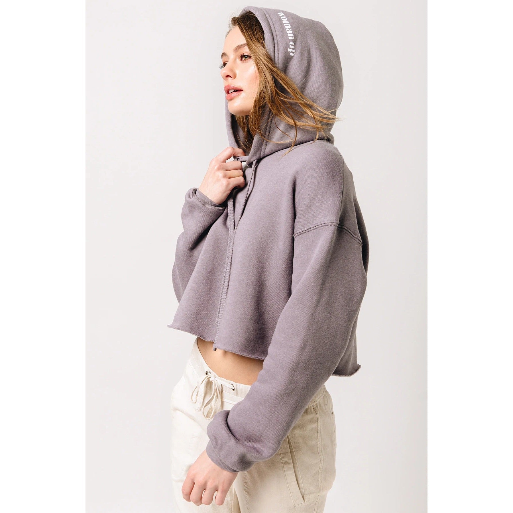 Woman Up Cropped Hoodie